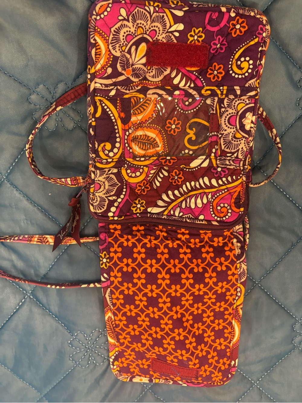 Vera Bradley Mini Hipster Purple, Pink and Orange Quilted Crossbody Bag - Picture 6 of 6
